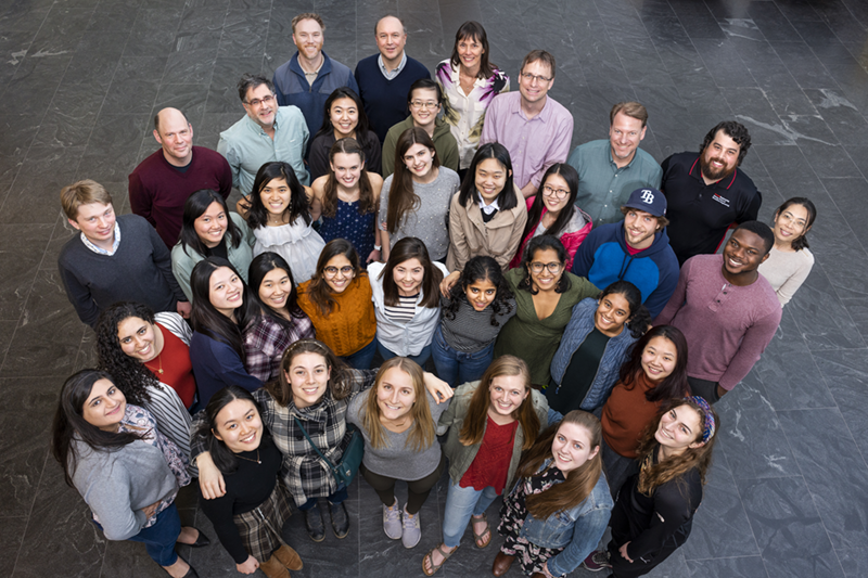 Some of the members of the Meinig School undergraduate class of 2020 and faculty, taken on March 13, 2020, the last day of classes due to COVID-19.
