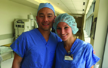 Melissa Mansfield, M.Eng. ‘15, with mentor Dr. Choi, shoulder surgeon at Guthrie Robert Packer Hospital.