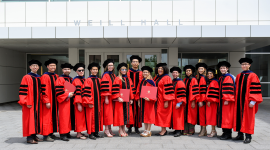 2019 Ph.D. graduates group in front of Weill Hall