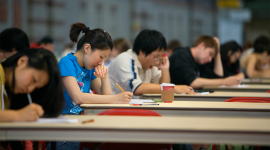 students taking exams