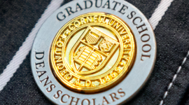 Dean's Scholar round pin, silver and gold